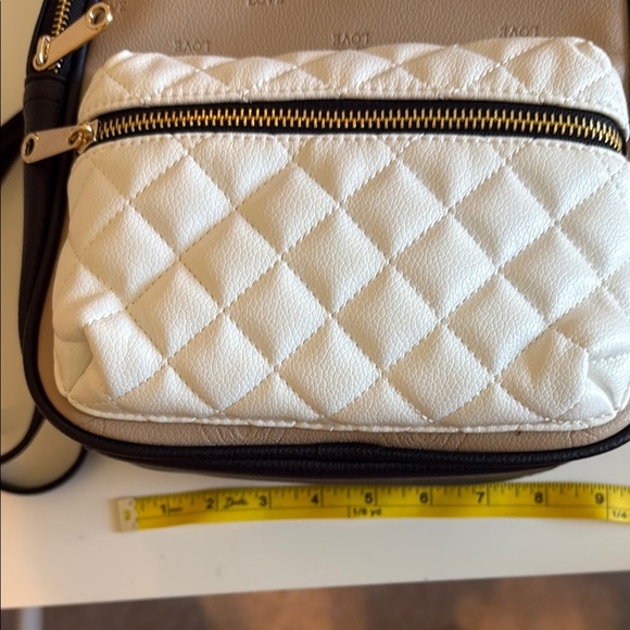 EUC Icing Tan, White, & Black Backpack Purse - Picture 6 of 7